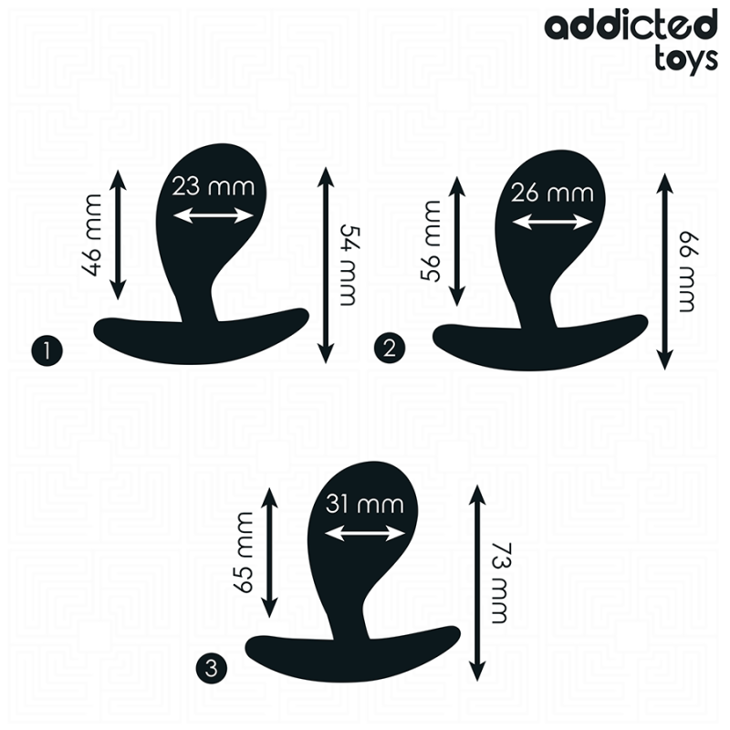 Addicted Toys - Set Di 3 Tappi Anali Modello 3 - Addicted Toys - Plug e Catene Anali | erosidea.com