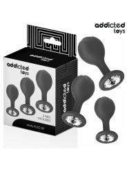 Addicted Toys - Set Di 3 Tappi Anali Con Gioiello - Addicted Toys - Plug e Catene Anali | erosidea.com