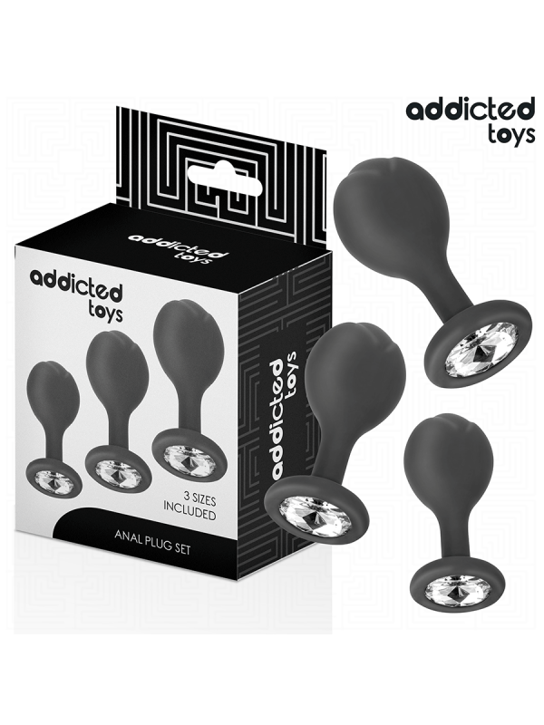 Addicted Toys - Set Di 3 Tappi Anali Con Gioiello - Addicted Toys - Plug e Catene Anali | erosidea.com