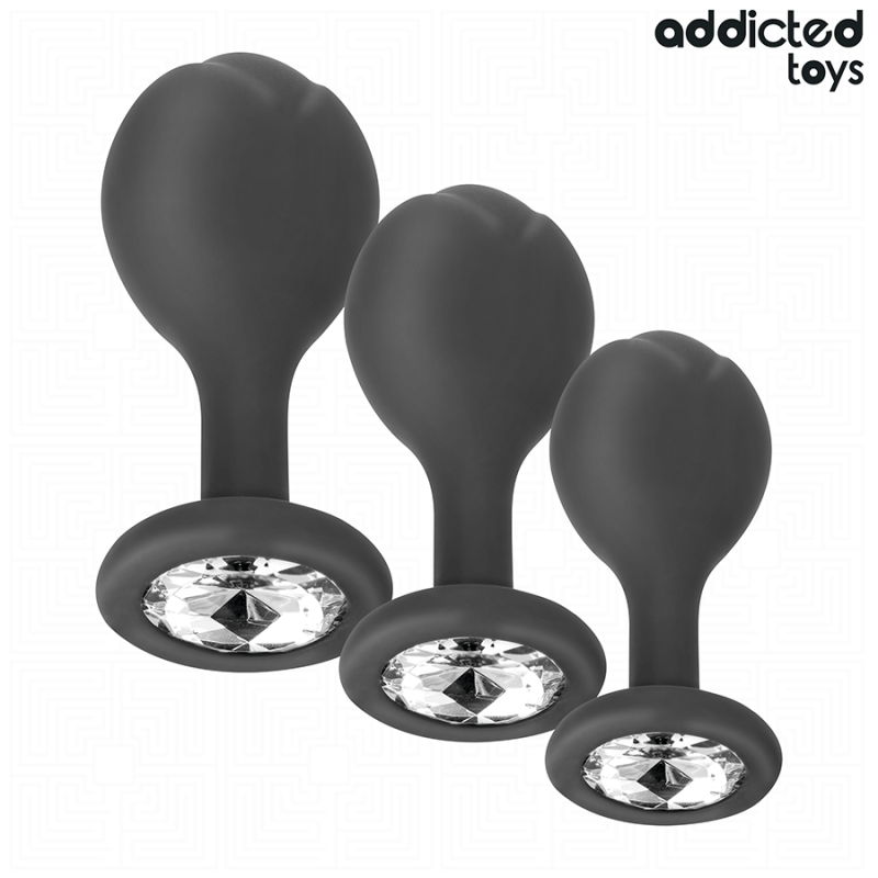 Addicted Toys - Set Di 3 Tappi Anali Con Gioiello - Addicted Toys - Plug e Catene Anali | erosidea.com