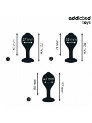 Addicted Toys - Set Di 3 Tappi Anali Con Gioiello - Addicted Toys - Plug e Catene Anali | erosidea.com