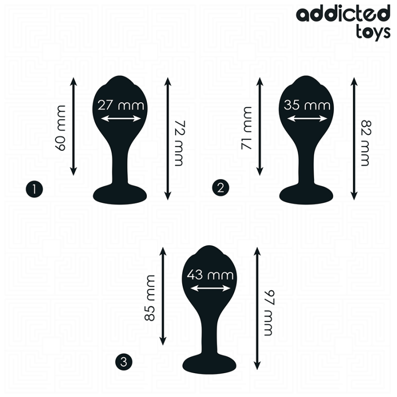 Addicted Toys - Set Di 3 Tappi Anali Con Gioiello - Addicted Toys - Plug e Catene Anali | erosidea.com