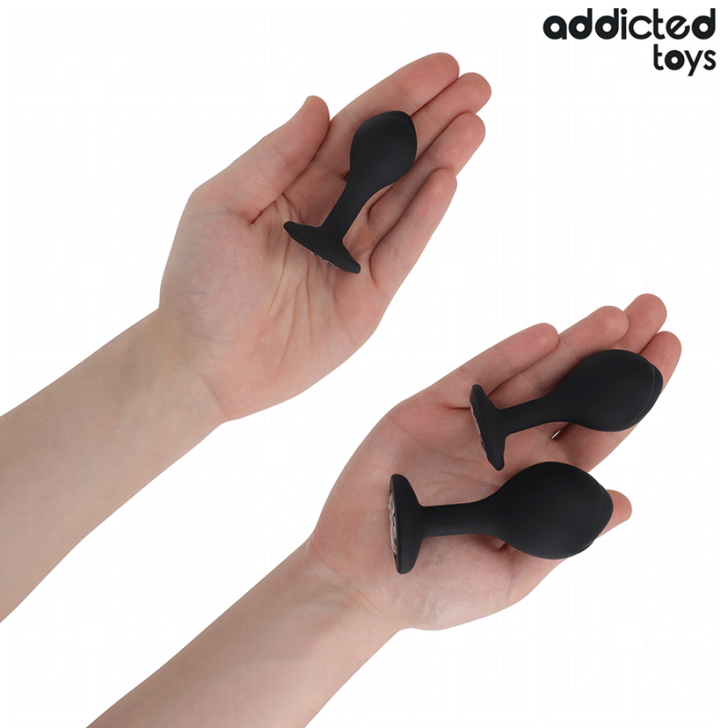 Addicted Toys - Set Di 3 Tappi Anali Con Gioiello - Addicted Toys - Plug e Catene Anali | erosidea.com