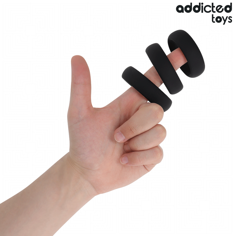Addicted Toys - Set Di Anelli Piatti In Silicone - Addicted Toys - Plug e Catene Anali | erosidea.com