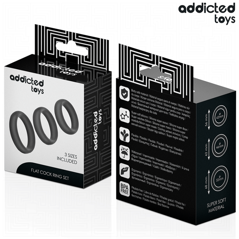 Addicted Toys - Set Di Anelli Piatti In Silicone - Addicted Toys - Plug e Catene Anali | erosidea.com