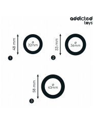 Addicted Toys - Set Di Anelli In Silicone Modello 1 - Addicted Toys - Guaine e Prolunghe | erosidea.com
