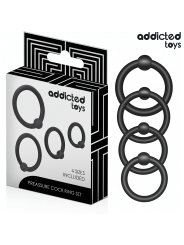 Addicted Toys - Set Di Anelli In Silicone A Pressione - Addicted Toys - Guaine e Prolunghe | erosidea.com