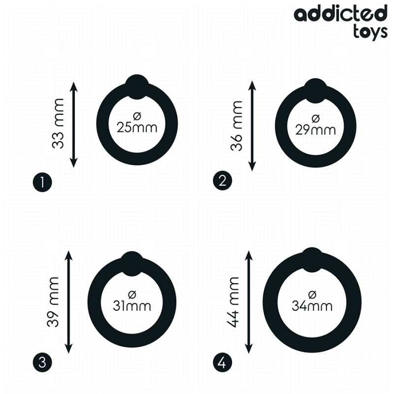 Addicted Toys - Set Di Anelli In Silicone A Pressione - Addicted Toys - Guaine e Prolunghe | erosidea.com