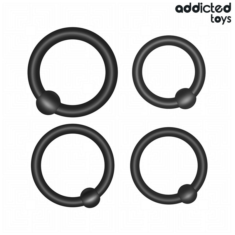 Addicted Toys - Set Di Anelli In Silicone A Pressione - Addicted Toys - Guaine e Prolunghe | erosidea.com