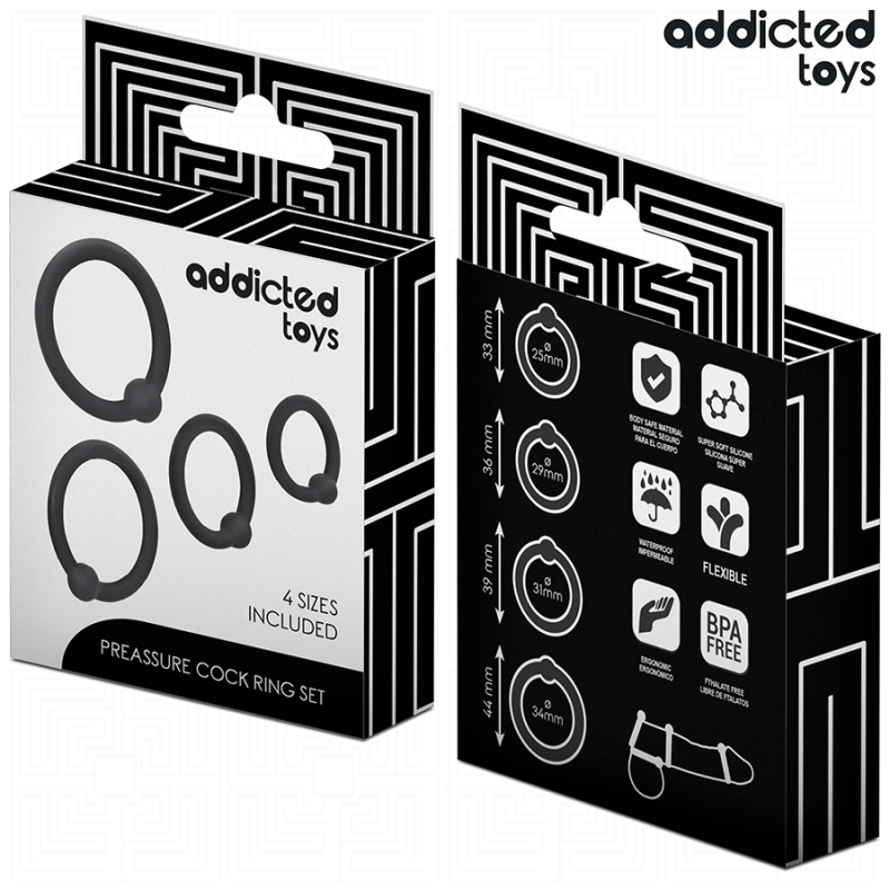 Addicted Toys - Set Di Anelli In Silicone A Pressione - Addicted Toys - Guaine e Prolunghe | erosidea.com