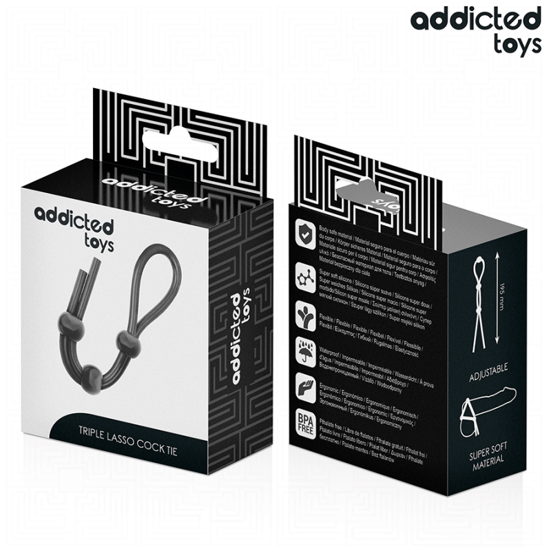 Addicted Toys - Corda In Silicone Per Il Pene A Triplo Anello - Addicted Toys - Guaine e Prolunghe | erosidea.com