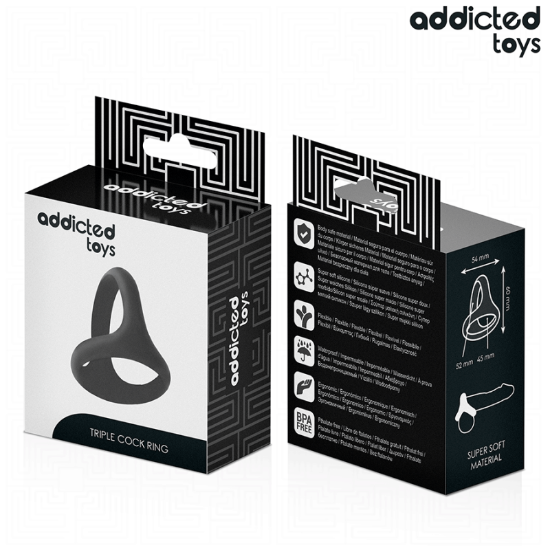 Addicted Toys - Anello Pene Triplo Spesso - Addicted Toys - Guaine e Prolunghe | erosidea.com