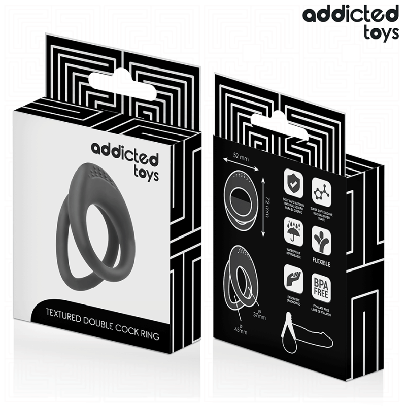 Addicted Toys - Anello Pene A Doppia Texture - Addicted Toys - Guaine e Prolunghe | erosidea.com