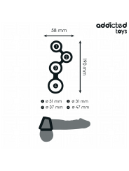 Addicted Toys - Anello Pene Con Divisori Per Testicoli - Addicted Toys - Guaine e Prolunghe | erosidea.com