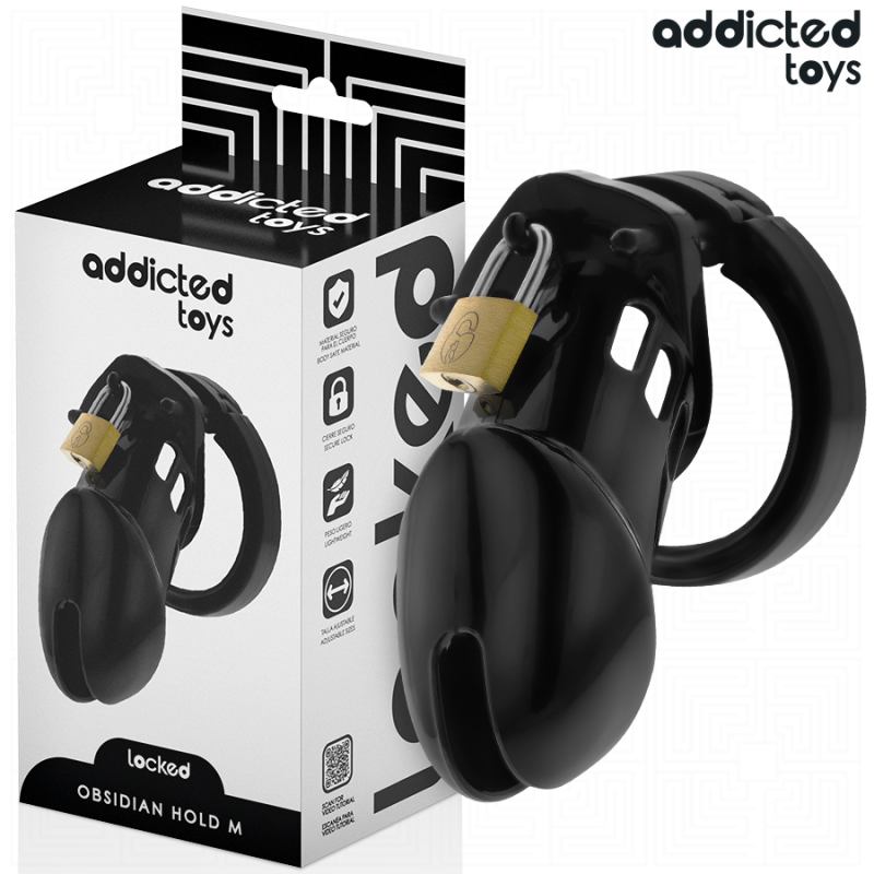 Addicted Toys Locked - Gabbia Pene Obsidian Hold Taglia M - ADDICTED TOYS LOCKED - Costrittivi | erosidea.com