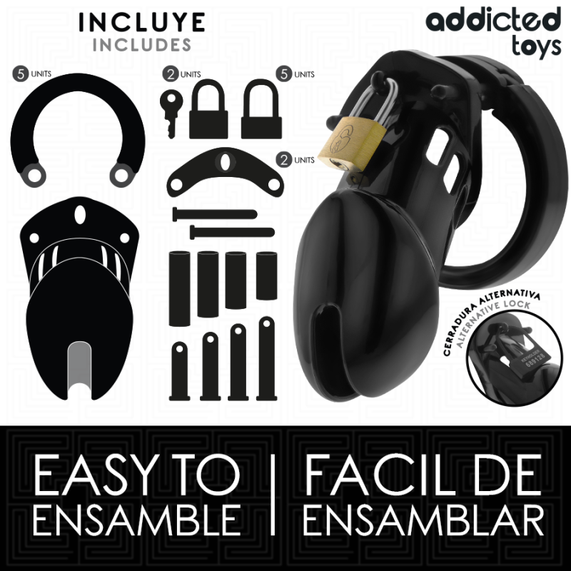 Addicted Toys Locked - Gabbia Pene Obsidian Hold Taglia M - ADDICTED TOYS LOCKED - Costrittivi | erosidea.com