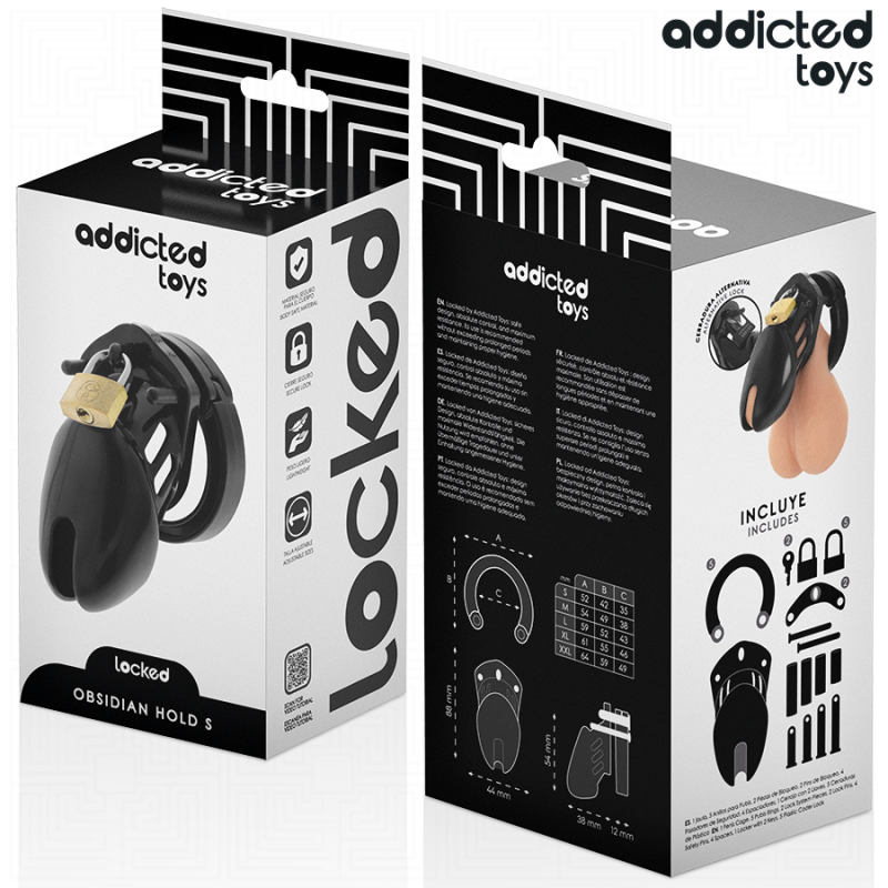 Addicted Toys Locked - Gabbia Pene Obsidian Hold Taglia S - ADDICTED TOYS LOCKED - Costrittivi | erosidea.com