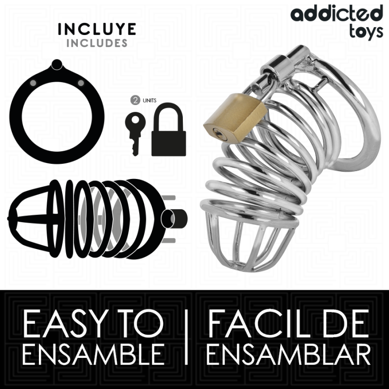 Addicted Toys Locked - Gabbia Pene Metallo Con Cellule Di Ferro Taglia M - ADDICTED TOYS LOCKED - Costrittivi | erosidea.com