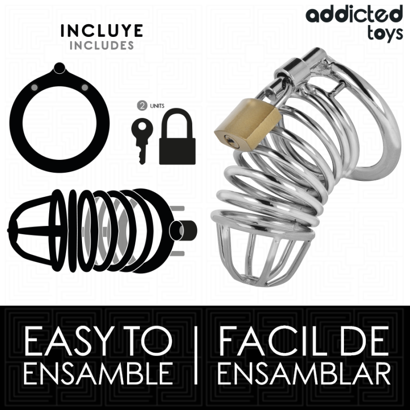 Addicted Toys Locked - Gabbia Pene Metallo Con Cellule Di Ferro 4 Cm Taglia S - ADDICTED TOYS LOCKED - Costrittivi | erosidea.com