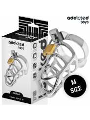 Addicted Toys Locked - Gabbia Pene Con Serratura In Argento Taglia M - ADDICTED TOYS LOCKED - Costrittivi | erosidea.com
