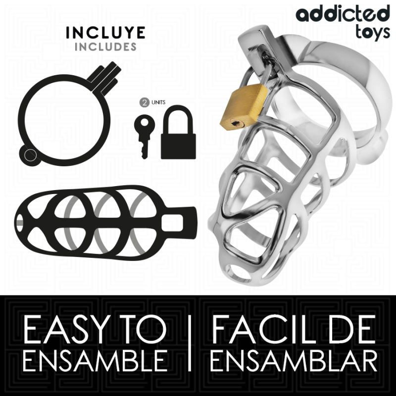 Addicted Toys Locked - Gabbia Pene Con Serratura In Argento Taglia M - ADDICTED TOYS LOCKED - Costrittivi | erosidea.com