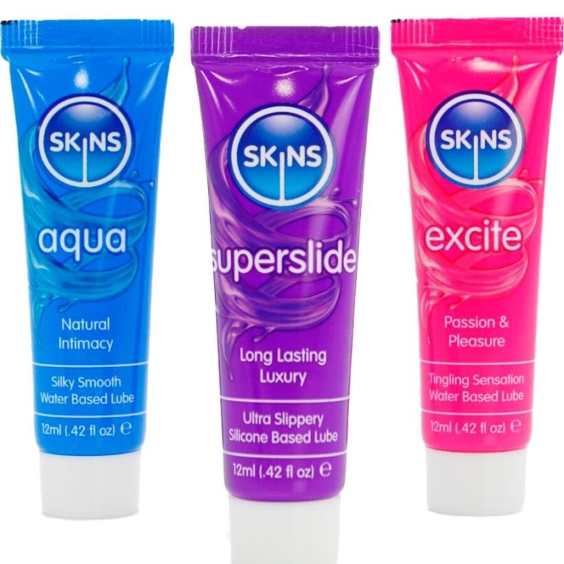 Skins - Kit Lubrificanti Vitali Aqua Superslide & Excite 3 X 12 Ml - SKINS - Monodose e Pocket | erosidea.com