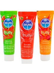Skins - Kit Lubrificanti Alla Frutta Lubrificanti All'anguria Alla Fragola E Al Mango 3 X 12 Ml - SKINS - Monodose e Pocket | erosidea.com