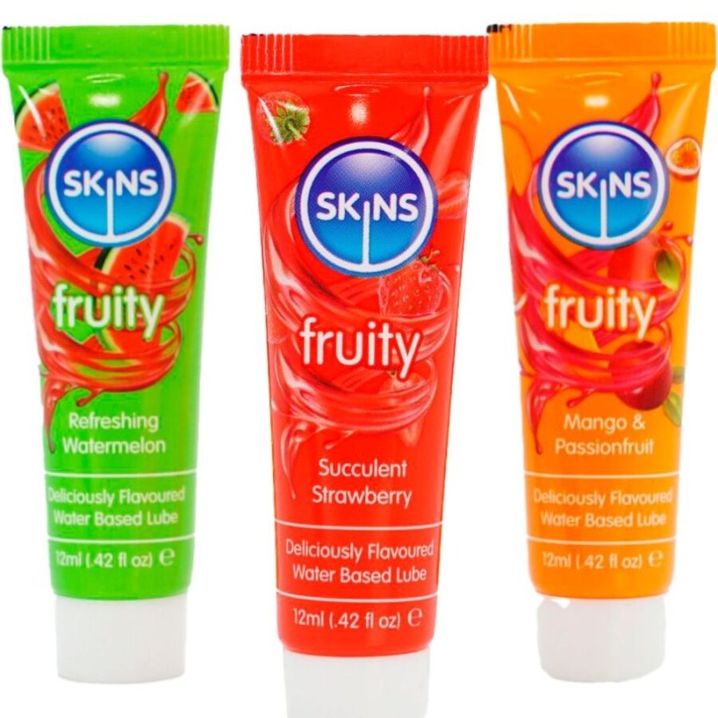 Skins - Kit Lubrificanti Alla Frutta Lubrificanti All'anguria Alla Fragola E Al Mango 3 X 12 Ml - SKINS - Monodose e Pocket | erosidea.com