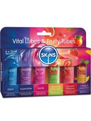 Skins - Kit Lubrificanti Vitali E Fruttati 6 X 12 Ml - SKINS - Monodose e Pocket | erosidea.com
