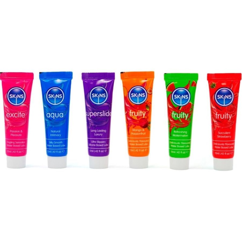 Skins - Kit Lubrificanti Vitali E Fruttati 6 X 12 Ml - SKINS - Monodose e Pocket | erosidea.com