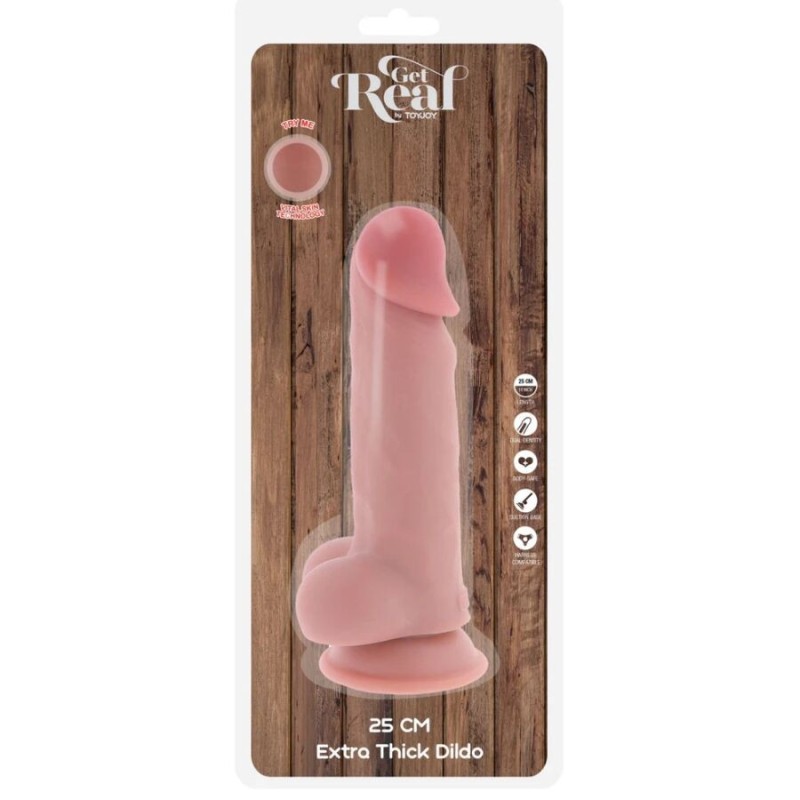 Get Real - Pene Realistico Deluxe Con Testicoli Extra Spessi 25 Cm - GET REAL - Dildo Realistici | erosidea.com