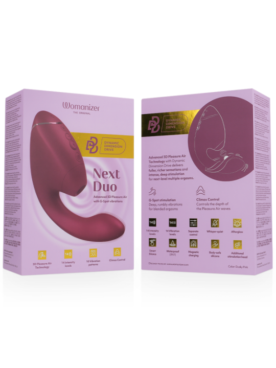 Womanizer - Duo Next Stimolatore Doppio Clitorideo E Punto G Rosa Scuro - WOMANIZER - Succhia Clitoride | erosidea.com