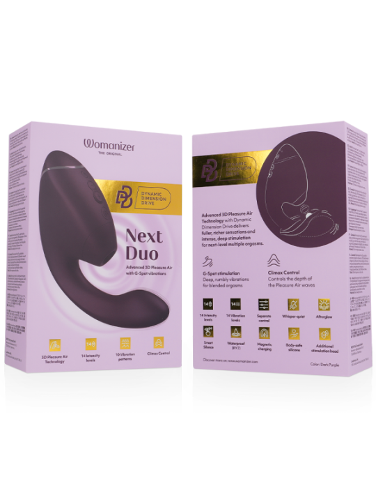 Stimolatore Doppio Womanizer Duo Next Viola Scuro - WOMANIZER - Succhia Clitoride | erosidea.com