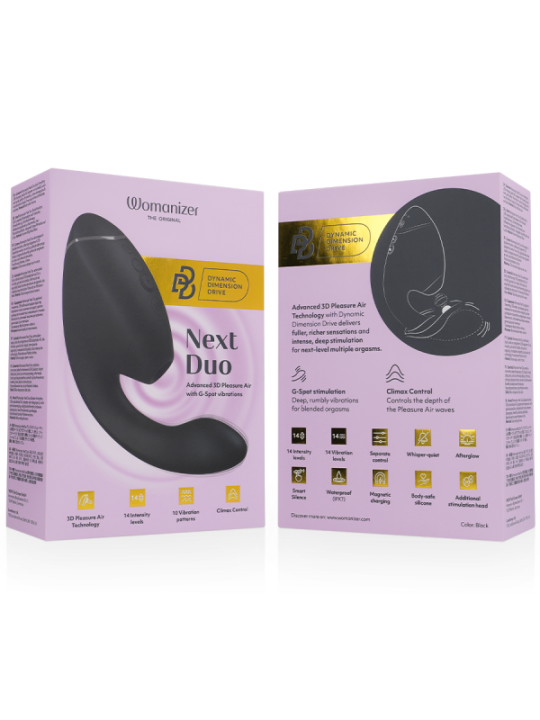 Womanizer - Duo Next Stimolatore Doppio Clitoride E Punto G Nero - WOMANIZER - Succhia Clitoride | erosidea.com