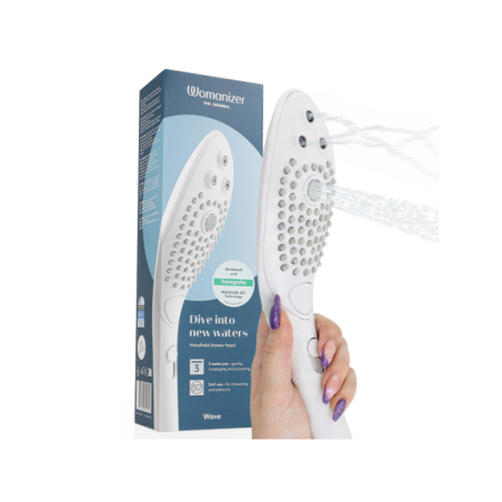 Stimolatore Doppio Womanizer Soffione Doccia Wave Bianco - WOMANIZER - Succhia Clitoride | erosidea.com