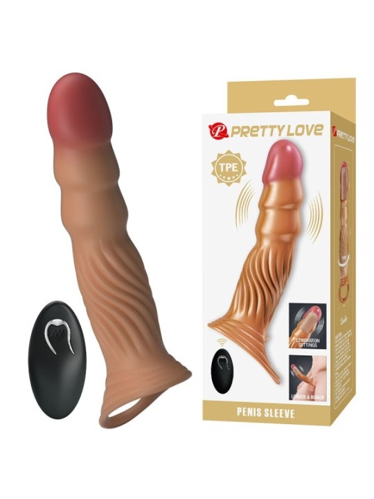 Pretty Love - Guaina Per Pene Testurizzata Con Vibrazione E Telecomando - FOR HIM - Guaine e Prolunghe | erosidea.com