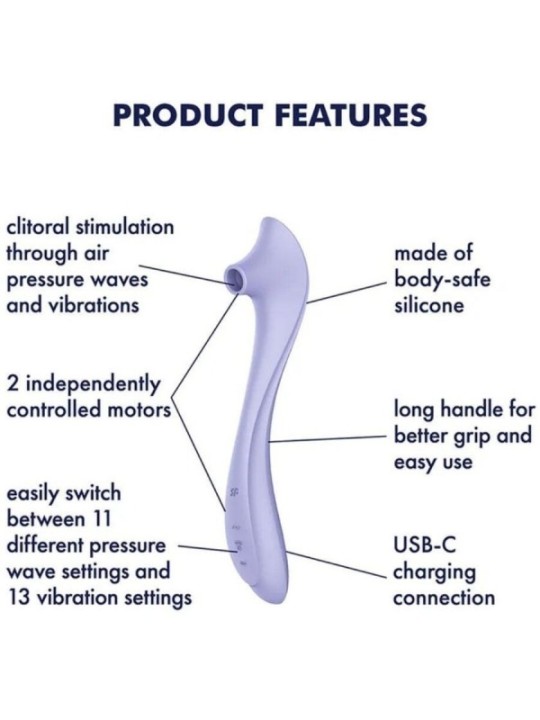 Satisfyer - Easy Lover Vibrador & Estimulador Air Pulse - SATISFYER AIR PULSE - Succhia Clitoride | erosidea.com