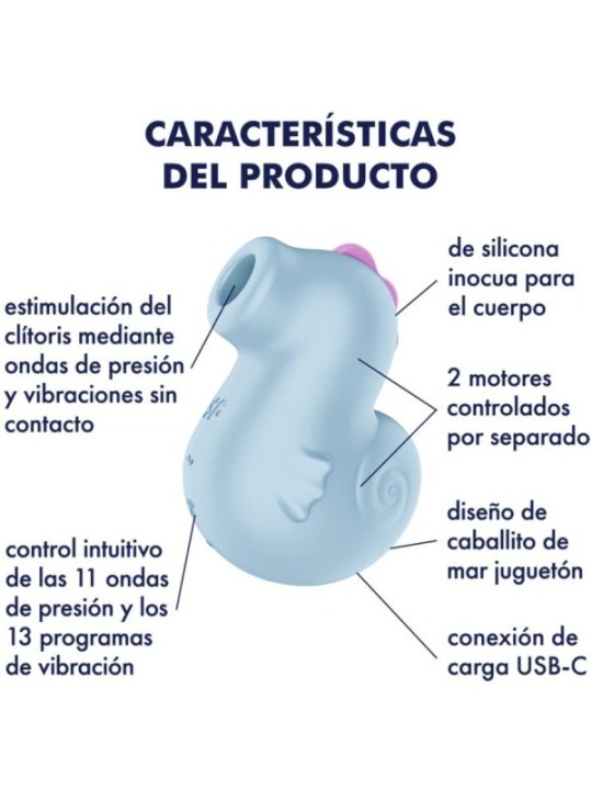 Satisfyer - Sea Pony Vibrador & Estimulador Air Pulse - SATISFYER AIR PULSE - Succhia Clitoride | erosidea.com