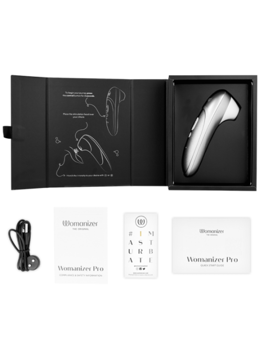 Womanizer - Stimolatore Clitorideo Pro Vibrante Colore Argento E Grigio - WOMANIZER - Succhia Clitoride | erosidea.com