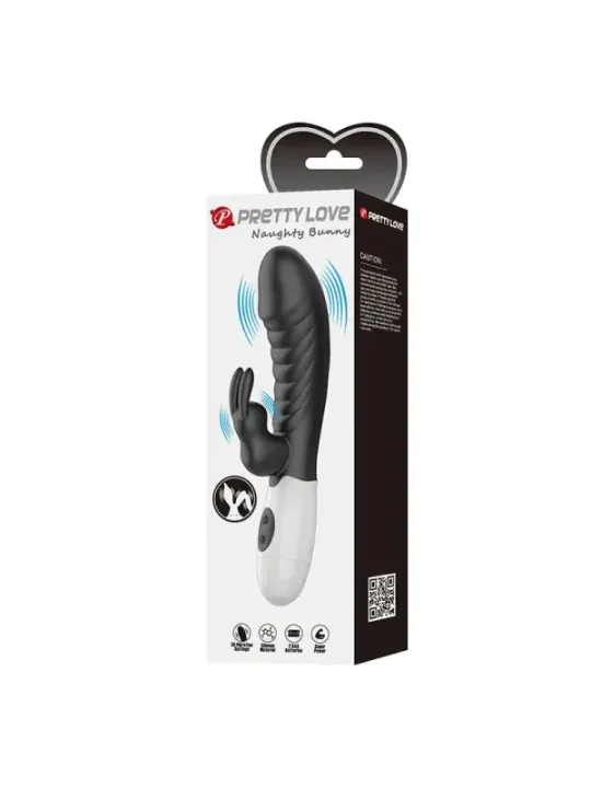 Pretty Love - Vibratore Rabbit Naughty Bunny Con 30 Funzioni Nero - HIGH TECH - Vibratori Rabbit | erosidea.com