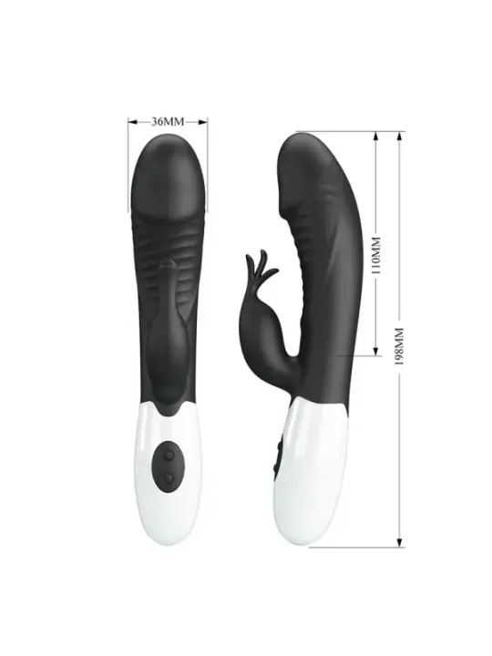 Pretty Love - Vibratore Rabbit Rasmussen 30 Funzioni Nero - HIGH TECH - Vibratori Rabbit | erosidea.com
