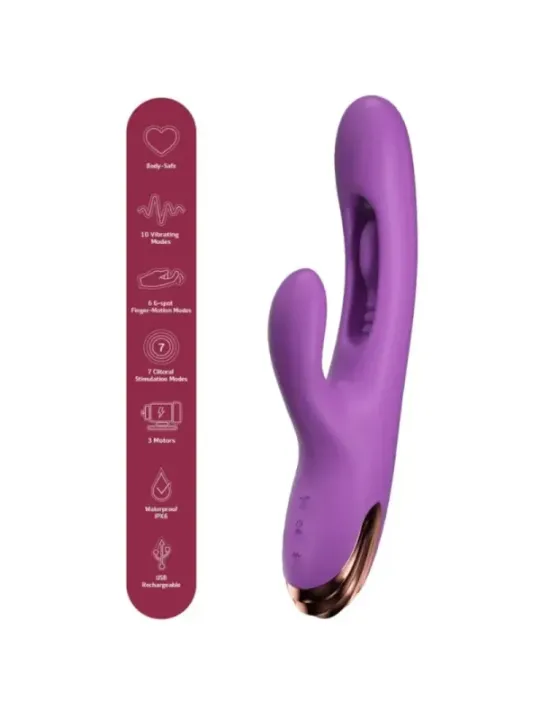 She.e.o - Vibratore Rabbit Stimolazione Punto G Con Movimento Delle Dita Viola - She.E.O - Vibratori Rabbit | erosidea.com