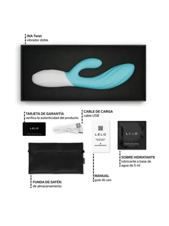 Lelo - Ina Twist Doppio Vibratore Per Il Punto G E Il Clitoride Blu - Lelo - Vibratori Doppi | erosidea.com