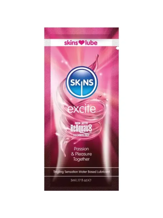 Skins - Excite Lubrificante A Base D'acqua Monodose 5 Ml - SKINS - Monodose e Pocket | erosidea.com