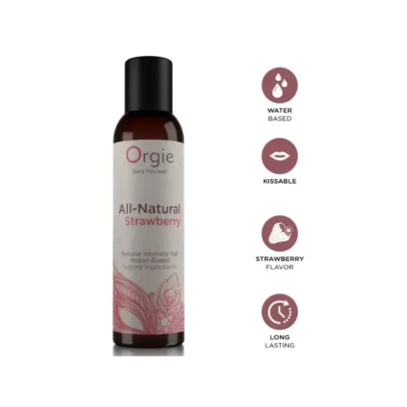 Orgie - Gel Intimo A Base Acqua Completamente Naturale Alla Fragola 150 Ml - ORGIE - Aromatizzati e Commestibili | erosidea.com
