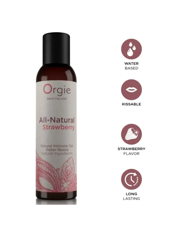 Orgie - Gel Intimo A Base Acqua Completamente Naturale Alla Fragola 150 Ml - ORGIE - Aromatizzati e Commestibili | erosidea.com