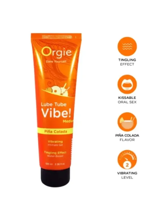Orgie - Lube Tube Vibe! Pi‘a Colada Kissable Gel Intimo Formulo Medio 100 Ml - ORGIE - Aromatizzati e Commestibili | erosidea.com