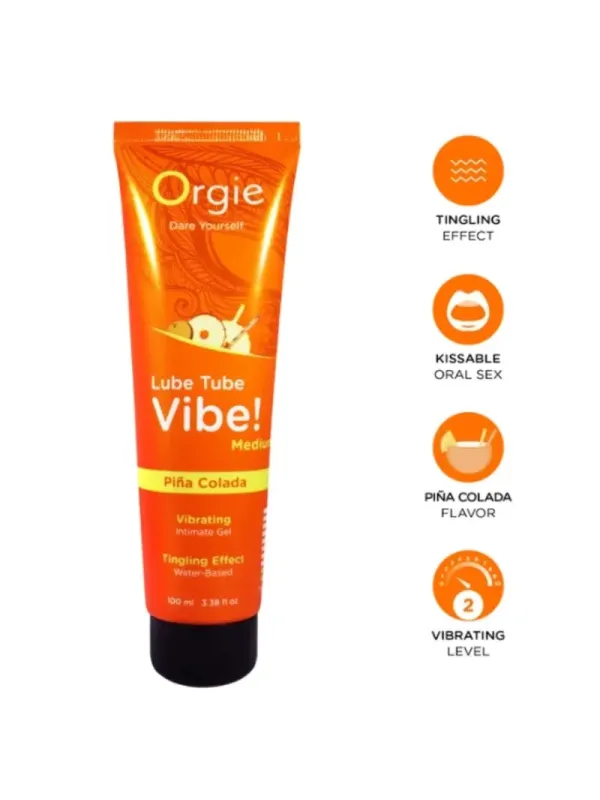 Orgie - Lube Tube Vibe! Pi‘a Colada Kissable Gel Intimo Formulo Medio 100 Ml - ORGIE - Aromatizzati e Commestibili | erosidea.com