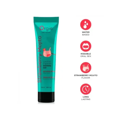 Orgie - Tubo Lubrificante Cocktail Fragola Mojito Gel Intimo Baciabile A Base De Acqua 100 Ml - ORGIE - Aromatizzati e Commestibili | erosidea.com