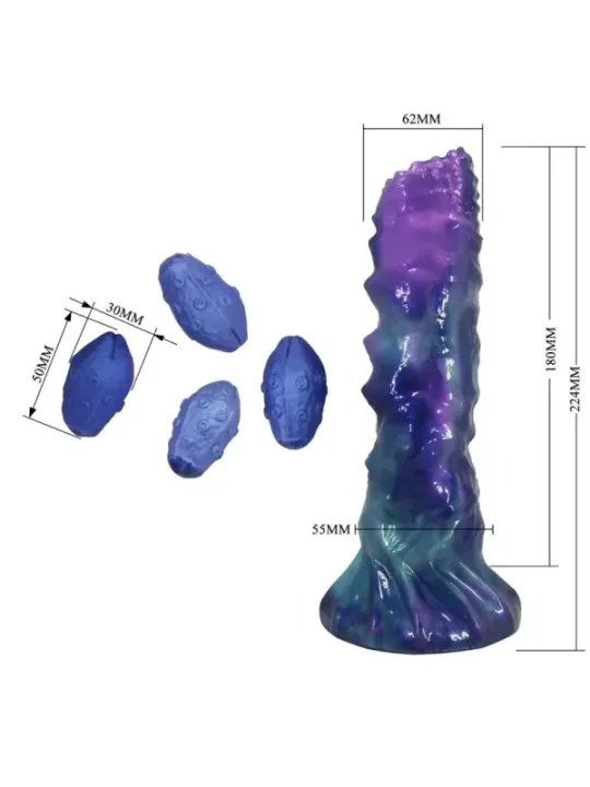 Power Monsters - Duskwalker Sentinel Tricolor Dildo Gonfiabile In Silicone Fantasy 23 Cm 5 Cm - POWER MONSTERS - Piacere Anale | erosidea.com